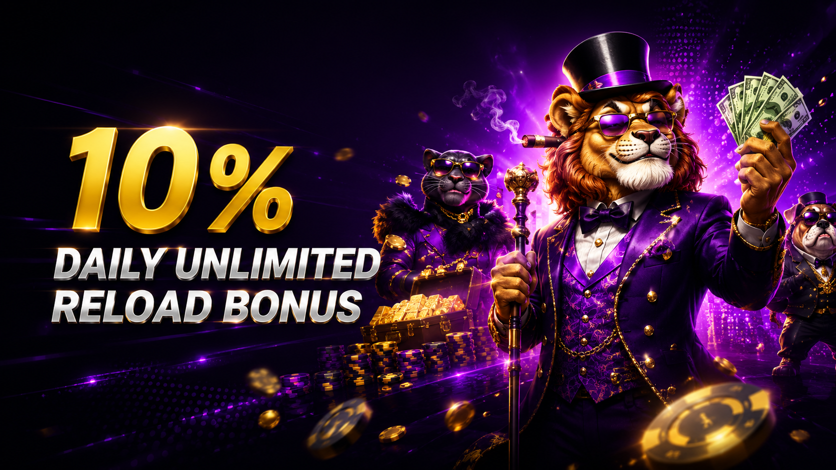 Daily Unlimited Reload Bonus 10% Banner